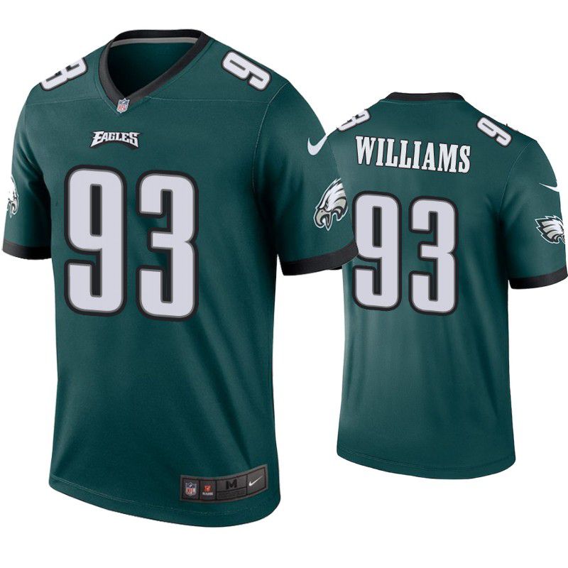 Men Philadelphia Eagles 93 Milton Williams Nike Green Legend NFL Jersey